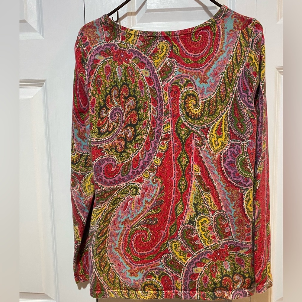 Talbots 100% Cotton Multicolor Sweater Size Medium - Picture 2 of 4